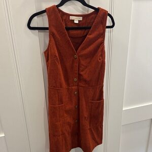 Monteau Terracotta Corduroy Mini Dress